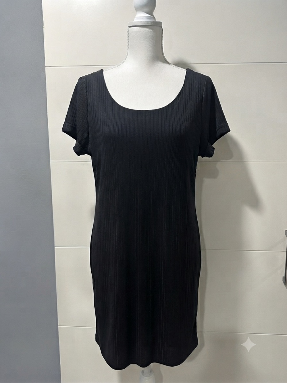 NWT VIBE Sportswear Black Ribbed Dress Size 1X